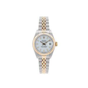 Rolex Datejust  69173 26mm WhIte Index Dial Fluted Bezel Jubilee Band